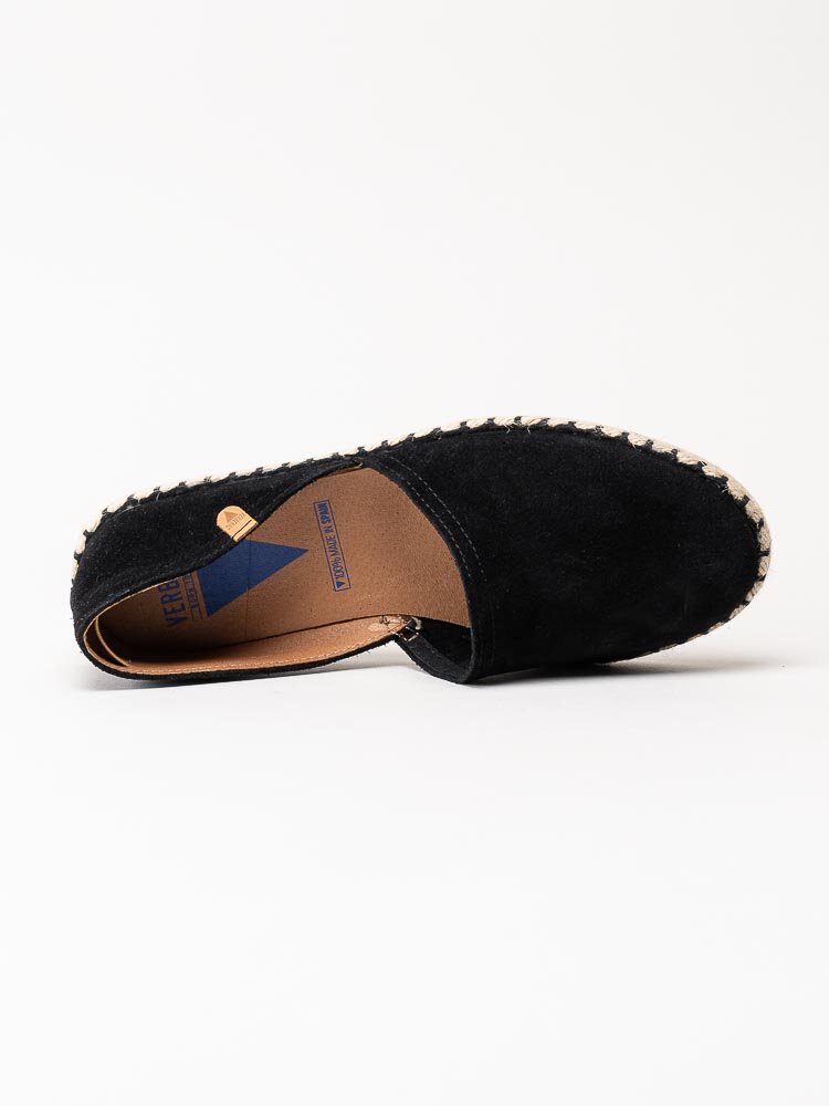 Verbenas - Carmen - Svarta slip on espadrillos i mocka