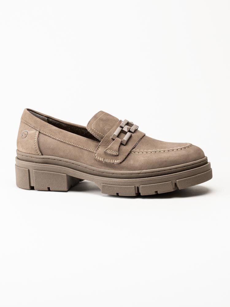 Tamaris - Beige loafers i nubuck