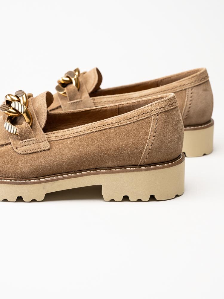 Gabor - Ljusbruna loafers i mocka