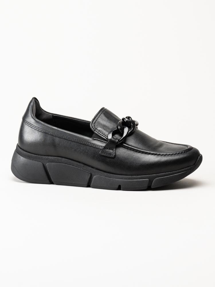 Gabor - Svarta sneakerloafers i skinn