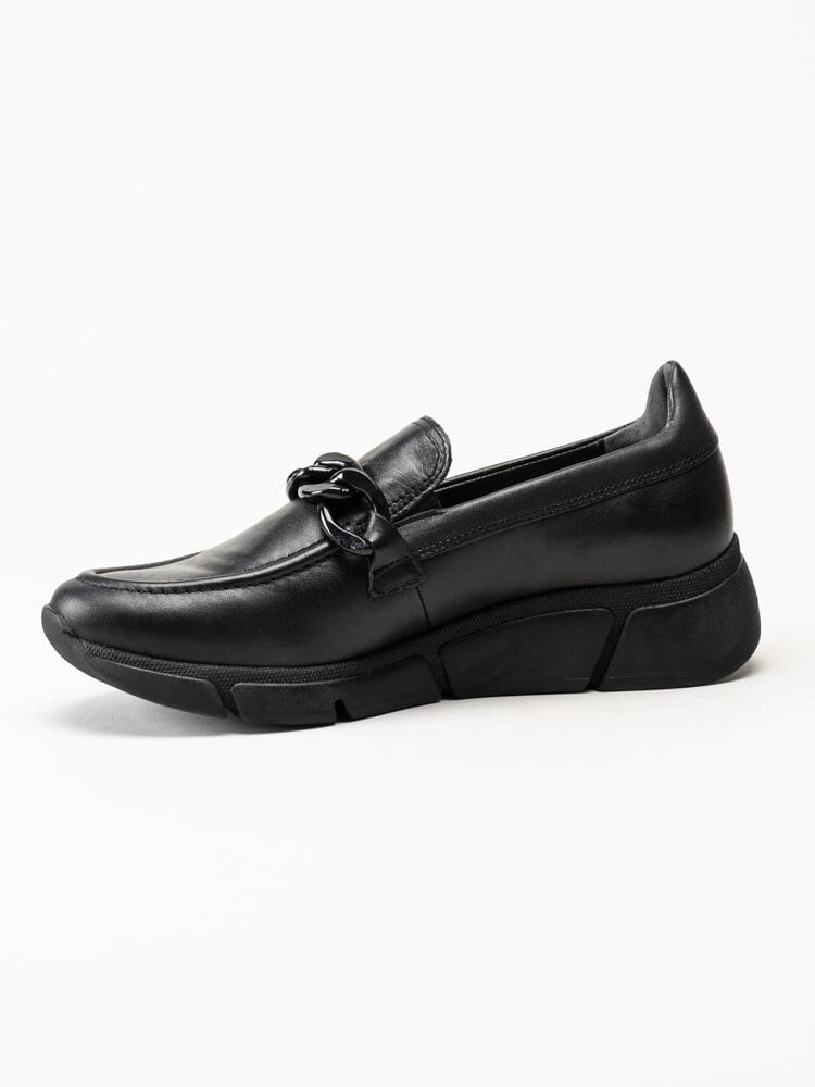 Gabor - Svarta sneakerloafers i skinn