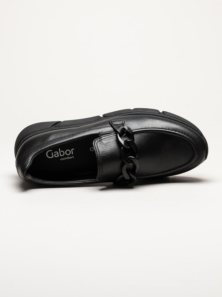 Gabor - Svarta sneakerloafers i skinn