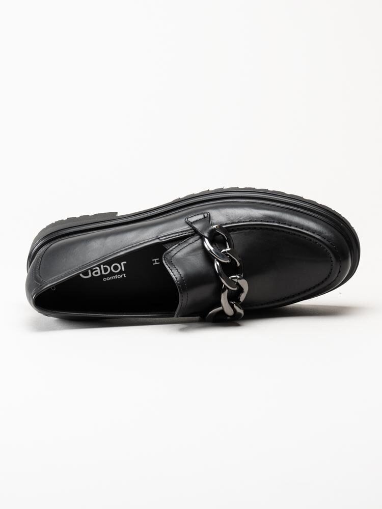 Gabor - Svarta loafers i skinn