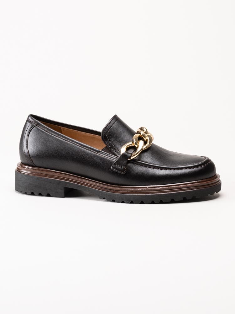 Gabor - Mörkbruna loafers i skinn