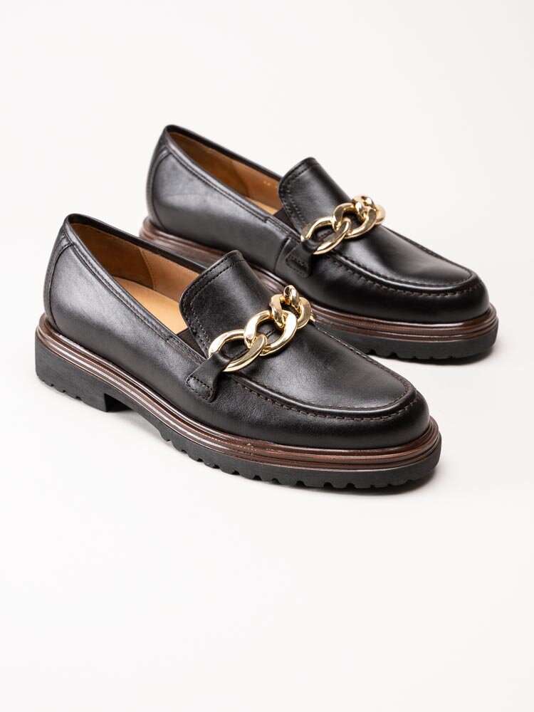 Gabor - Mörkbruna loafers i skinn