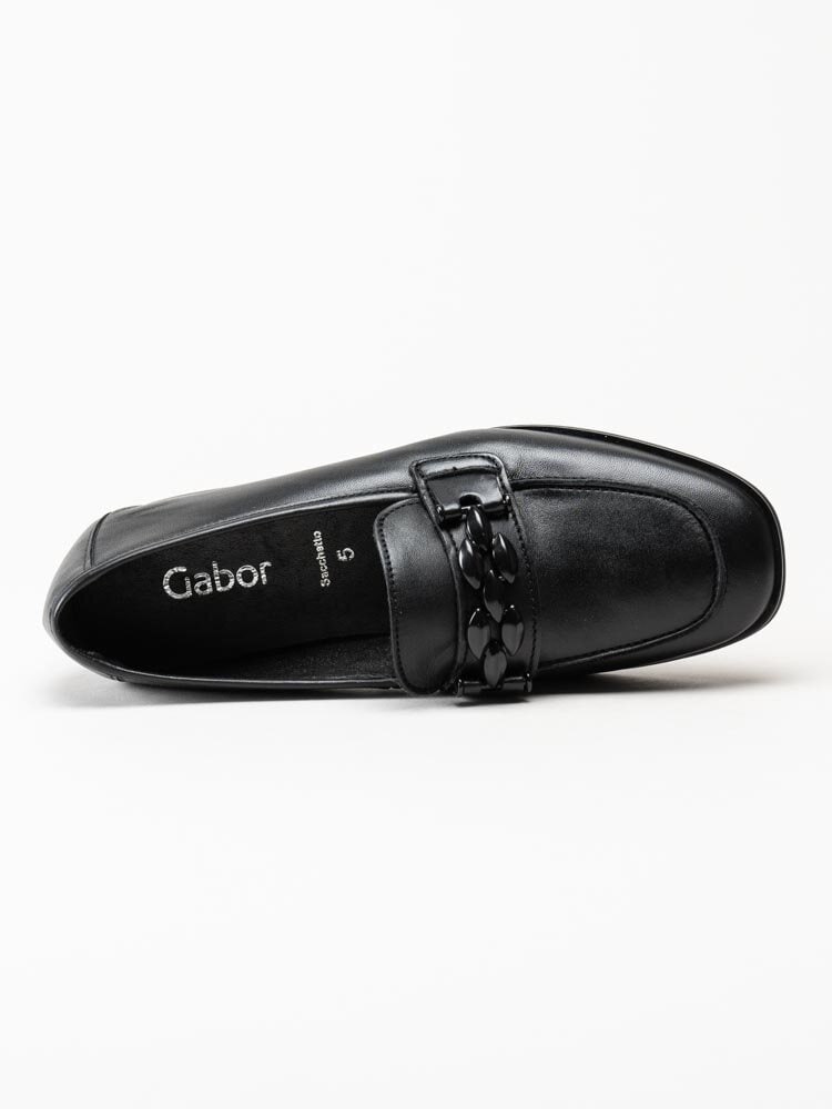 Gabor - Svarta loafers i skinn