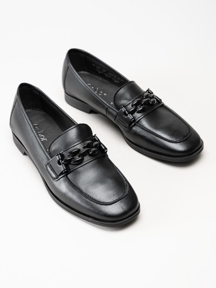 Gabor - Svarta loafers i mocka