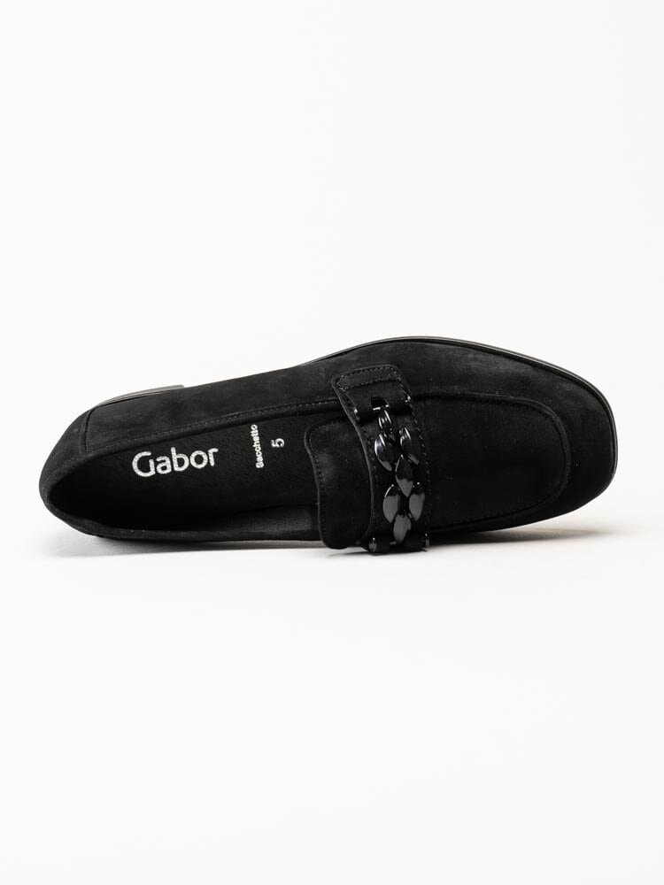 Gabor - Svarta loafers i mocka