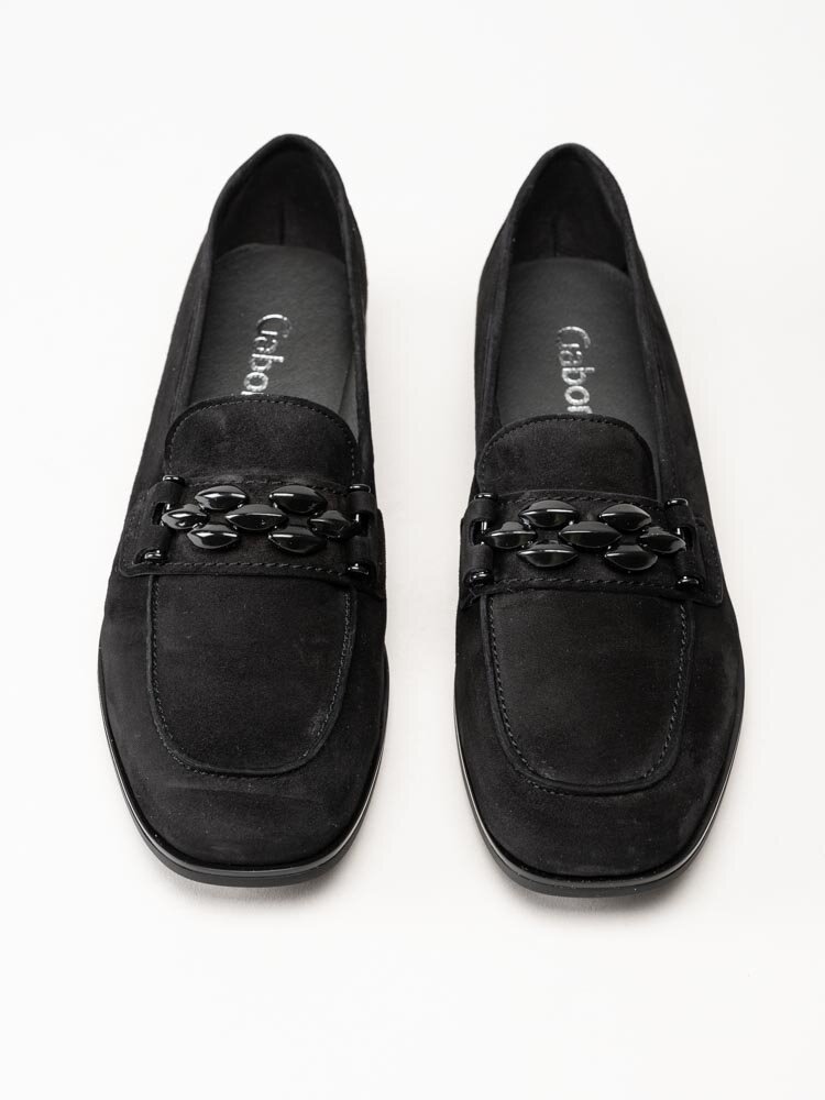 Gabor - Svarta loafers i mocka