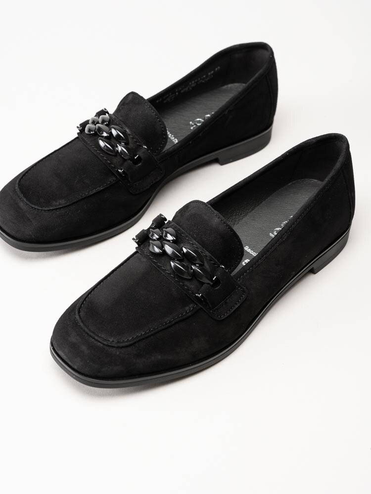 Gabor - Svarta loafers i mocka