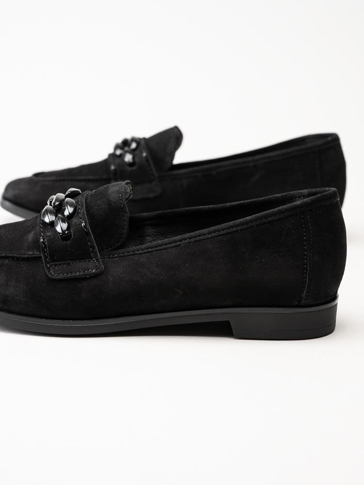 Gabor - Svarta loafers i mocka