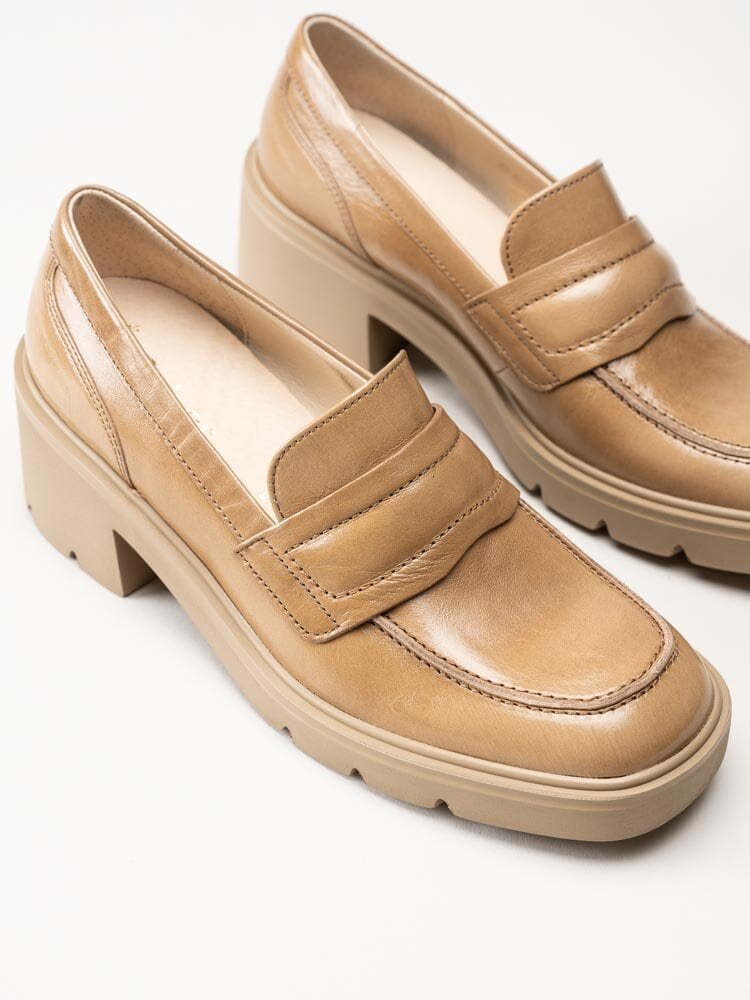 Gabor - Beige loafers med klossklack