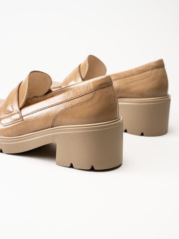 Gabor - Beige loafers med klossklack