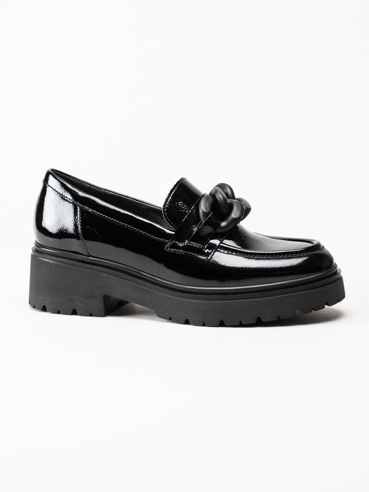 Gabor - Svarta chunky loafers i lackskinn