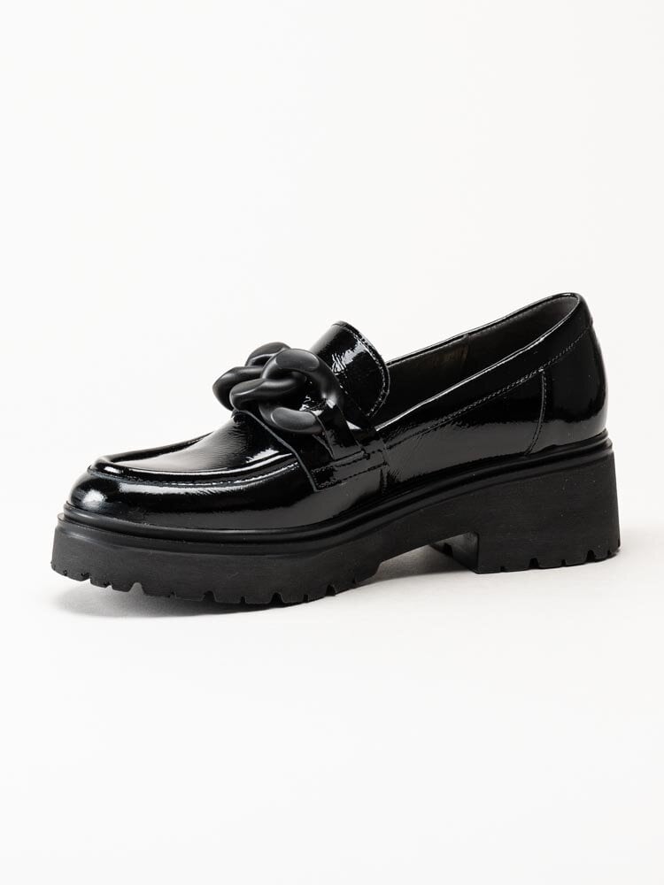 Gabor - Svarta chunky loafers i lackskinn