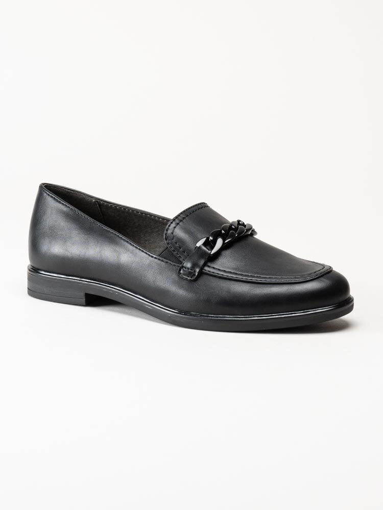 Jana - Softline - Svarta loafers i skinnimitation