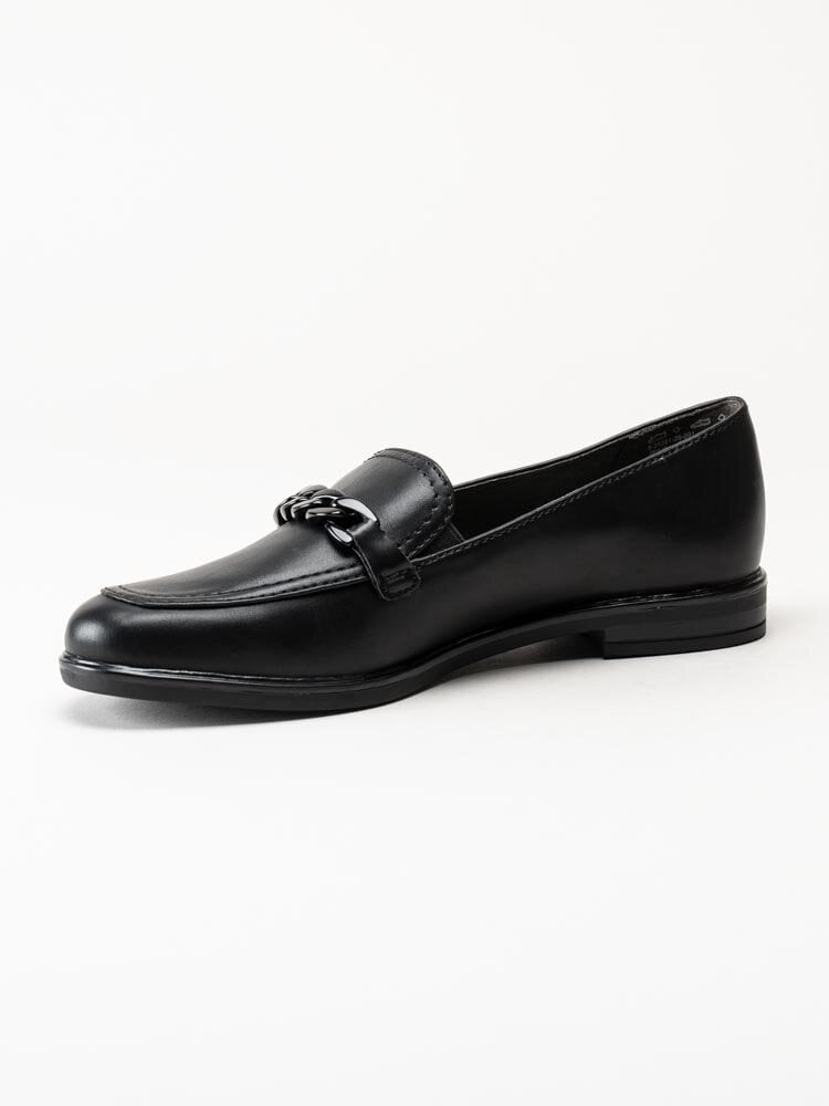 Jana - Softline - Svarta loafers i skinnimitation