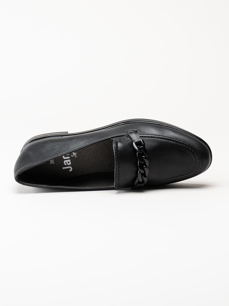 Jana - Softline - Svarta loafers i skinnimitation