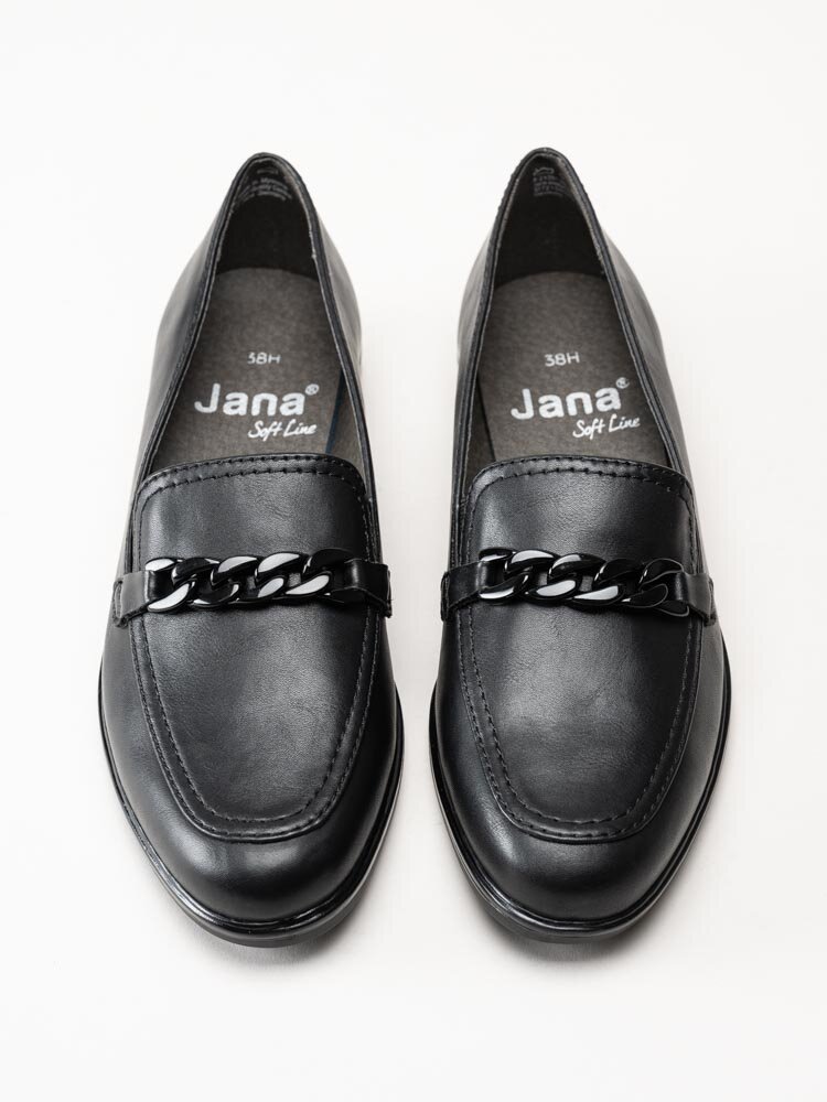 Jana - Softline - Svarta loafers i skinnimitation