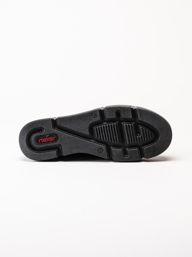 Rieker - Svarta sneakers i skinn med chunky sula
