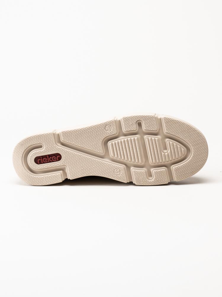 Rieker - Beige sneakers i nubuck med guldiga detaljer
