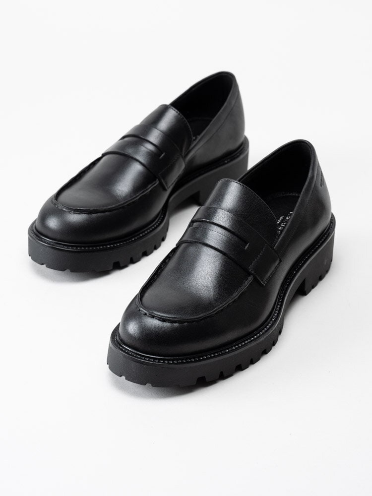 Vagabond - Kenova - Svarta chunky loafers i skinn