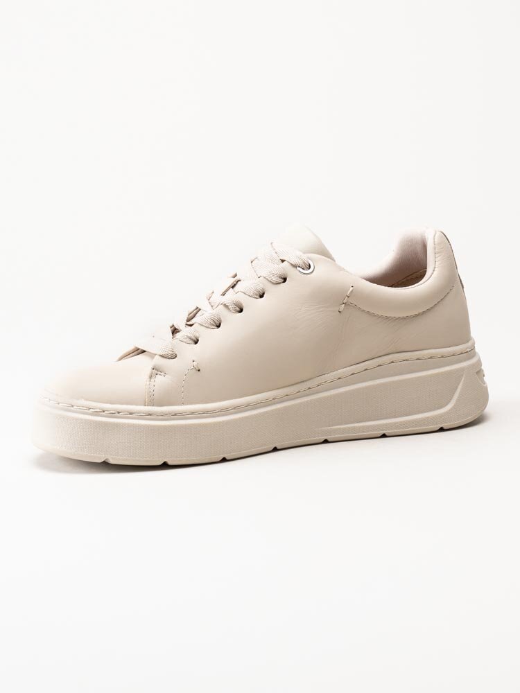 Tamaris - Beige sneakers i skinn