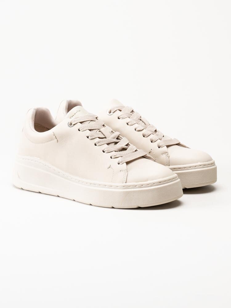 Tamaris - Beige sneakers i skinn