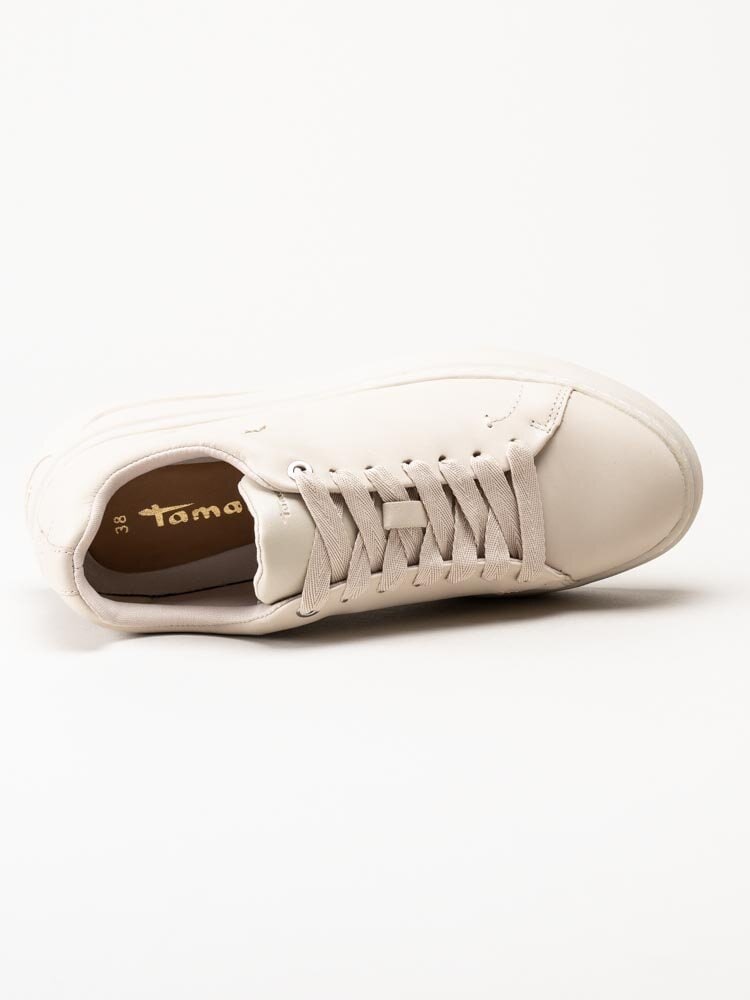 Tamaris - Beige sneakers i skinn