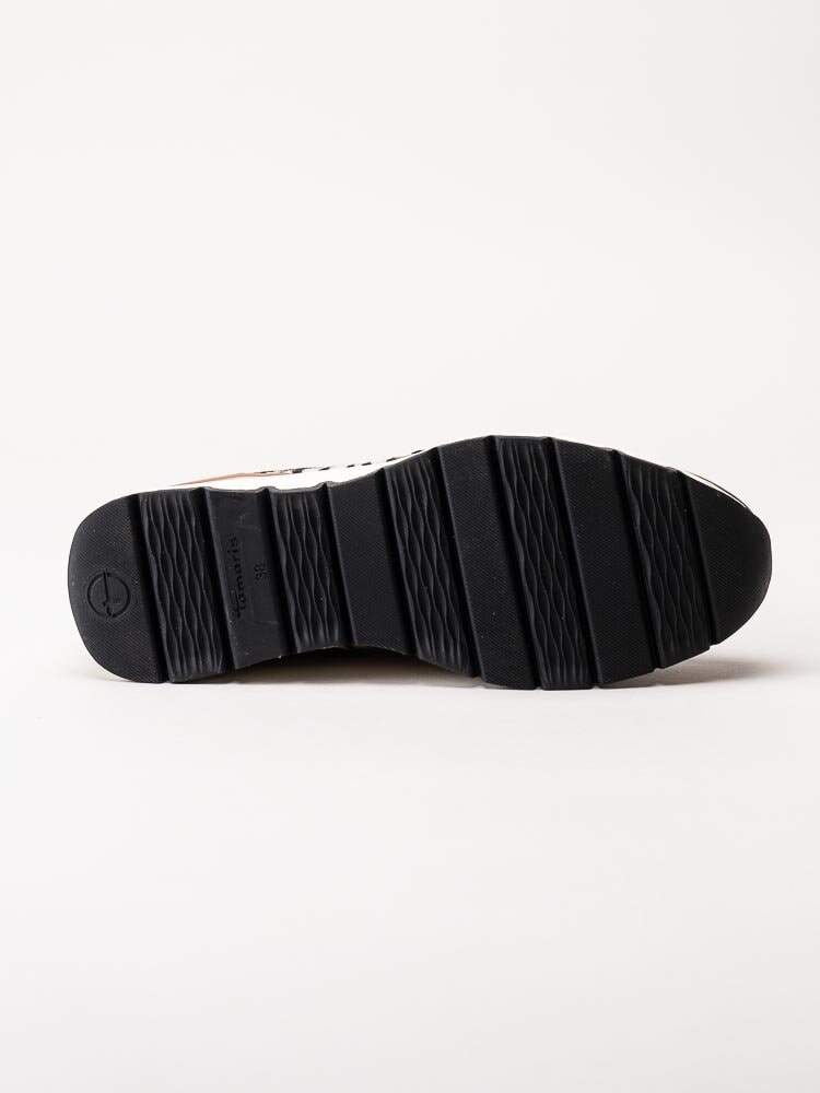 Tamaris - Svarta kilklackade sneakers i skinn och syntet