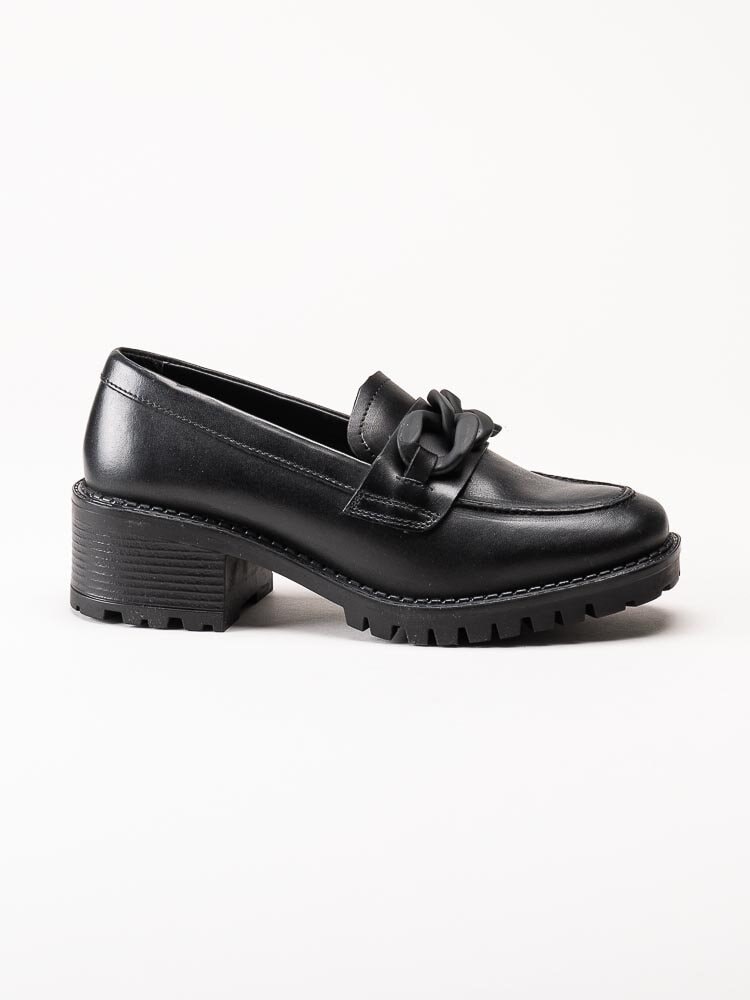 Copenhagen Shoes - Rainbow - Svarta loafers med klossklack