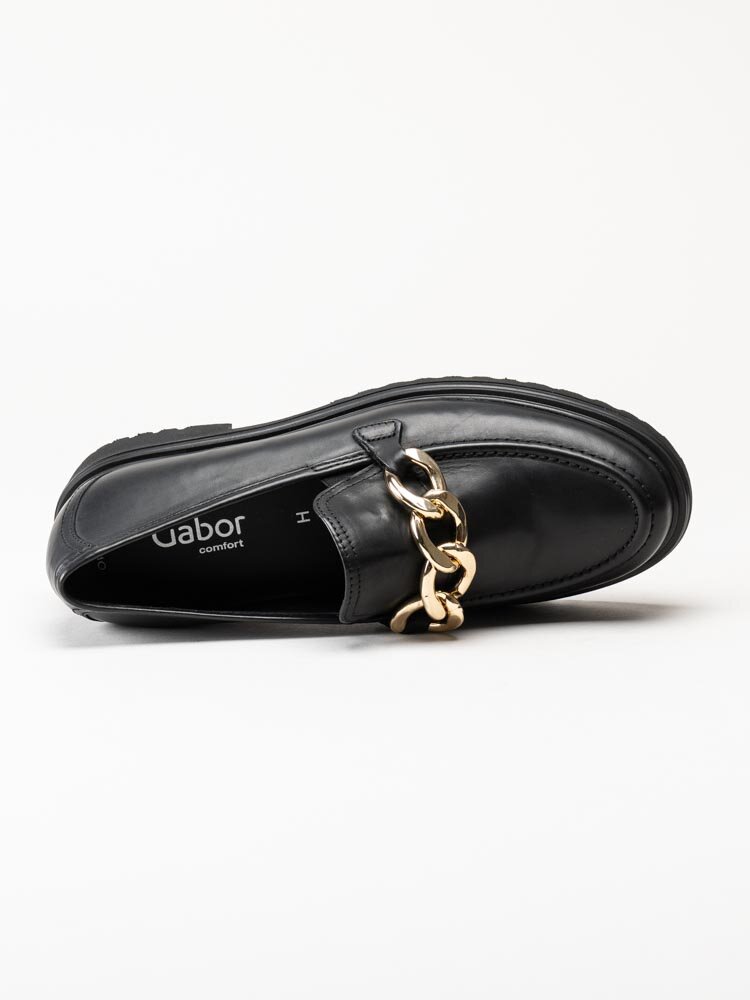 Gabor - Svarta loafers i skinn