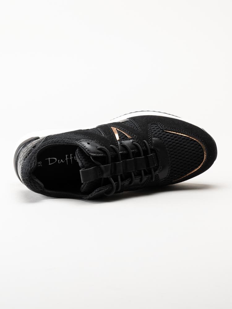 Duffy - Svarta kilklackade sneakers