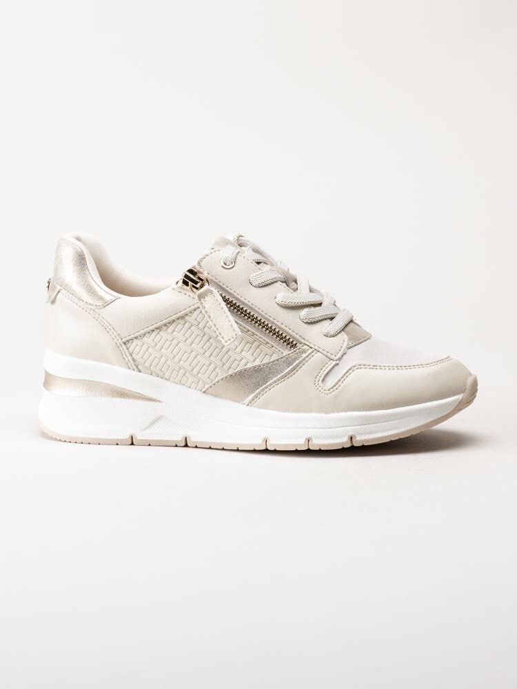 Tamaris - Beige kilklackade sneakers