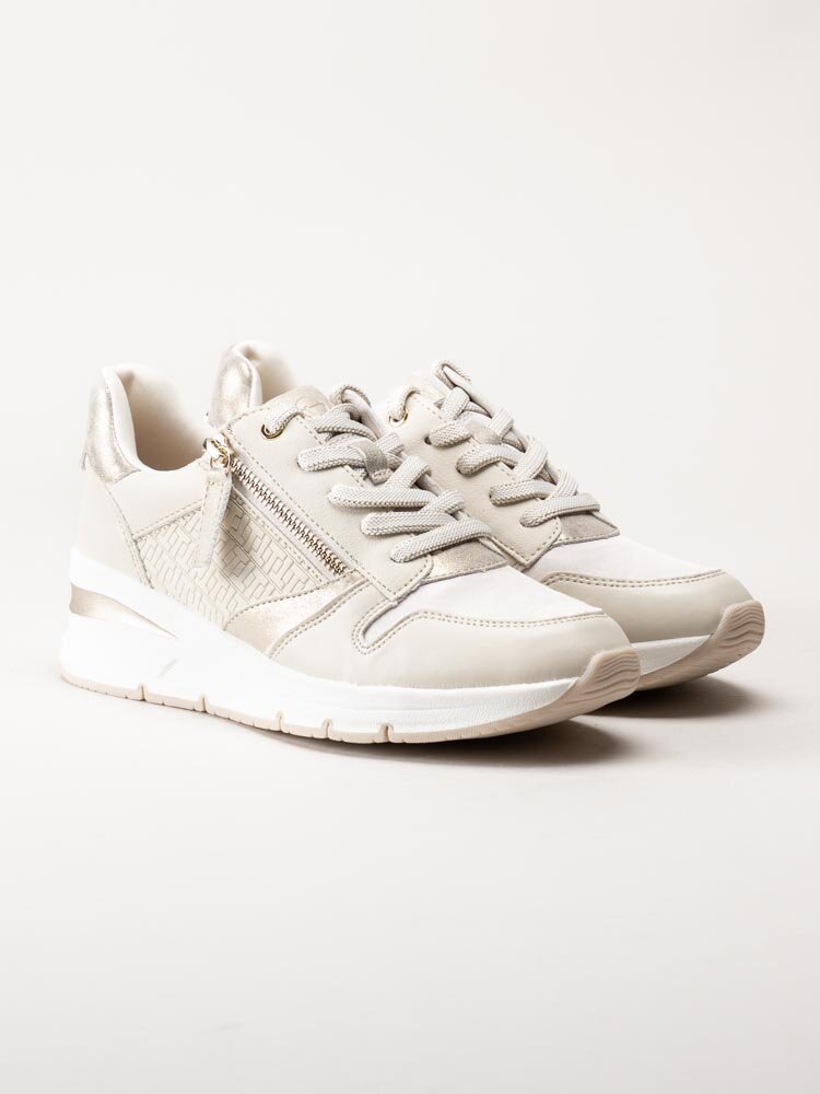 Tamaris - Beige kilklackade sneakers