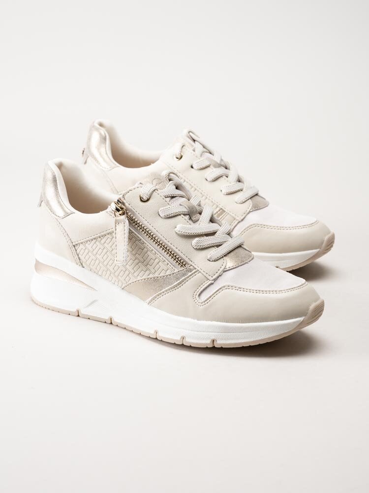 Tamaris - Beige kilklackade sneakers