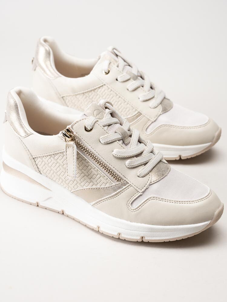 Tamaris - Beige kilklackade sneakers