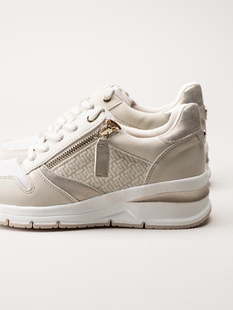 Tamaris - Beige kilklackade sneakers