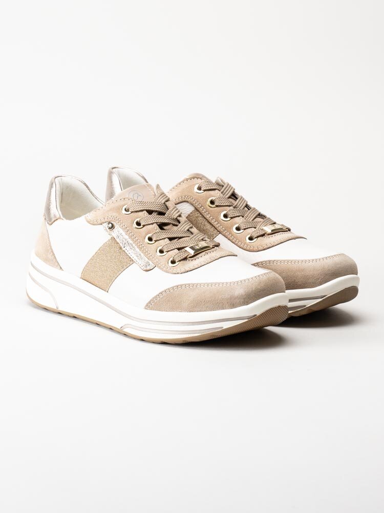 Ara - Sapporo 2.0 - Beige promenadskor i skinn