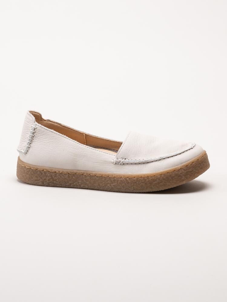 Clarks - Barleigh Low - Vita slip on skor i skinn