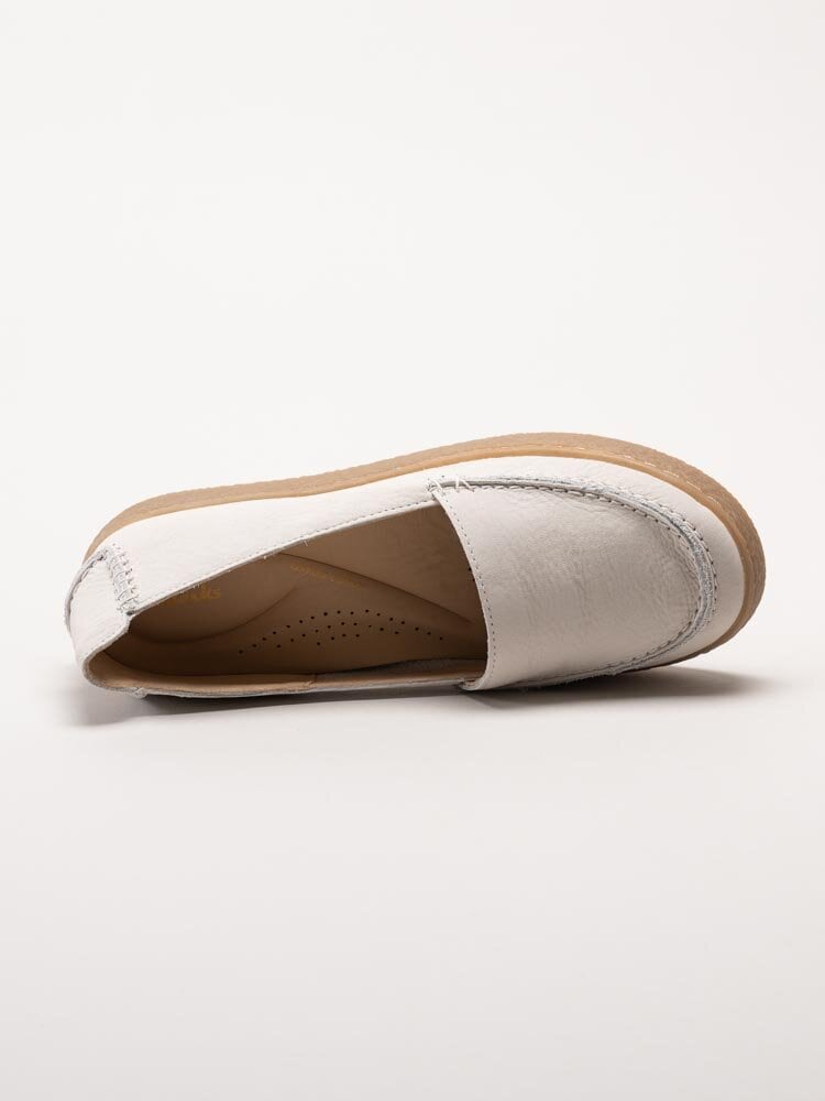 Clarks - Barleigh Low - Vita slip on skor i skinn