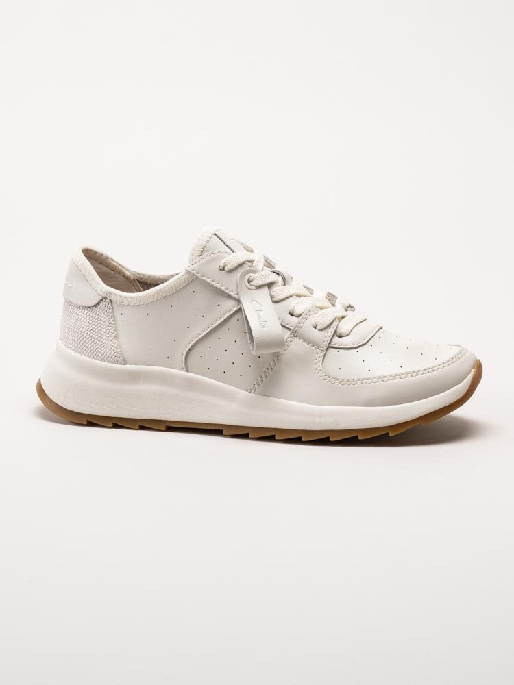 Clarks - Dashlite Run - Off white sneakers i skinn