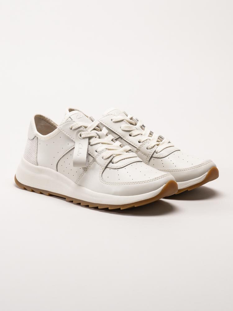 Clarks - Dashlite Run - Off white sneakers i skinn