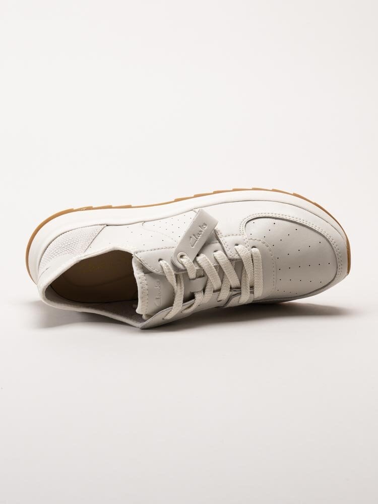 Clarks - Dashlite Run - Off white sneakers i skinn