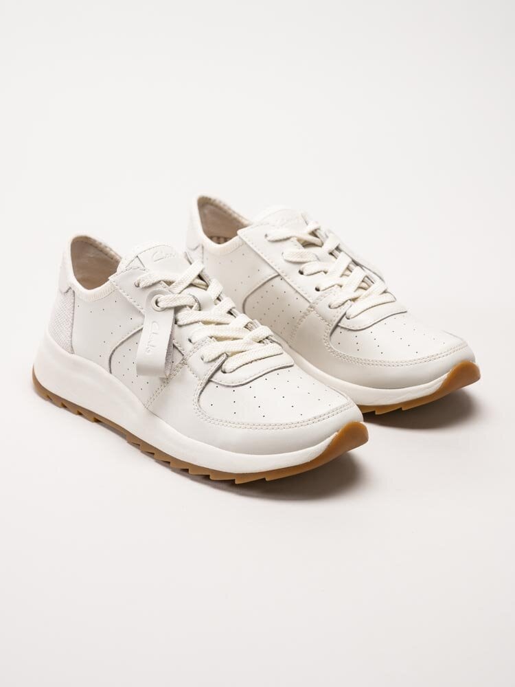 Clarks - Dashlite Run - Off white sneakers i skinn