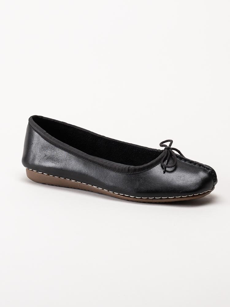 Clarks - Freckle Ice - Svarta ballerinaskor i skinn