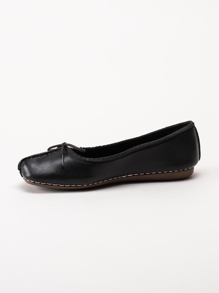 Clarks - Freckle Ice - Svarta ballerinaskor i skinn