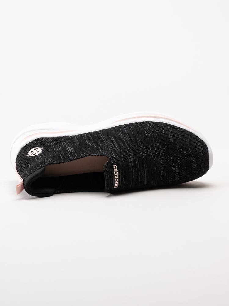 Dockers - Svarta slip-on sneakers i textil