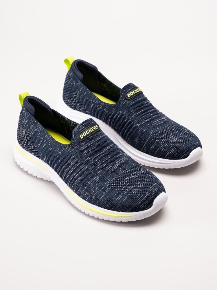 Dockers - Mörkblå slip-on sneakers i textil