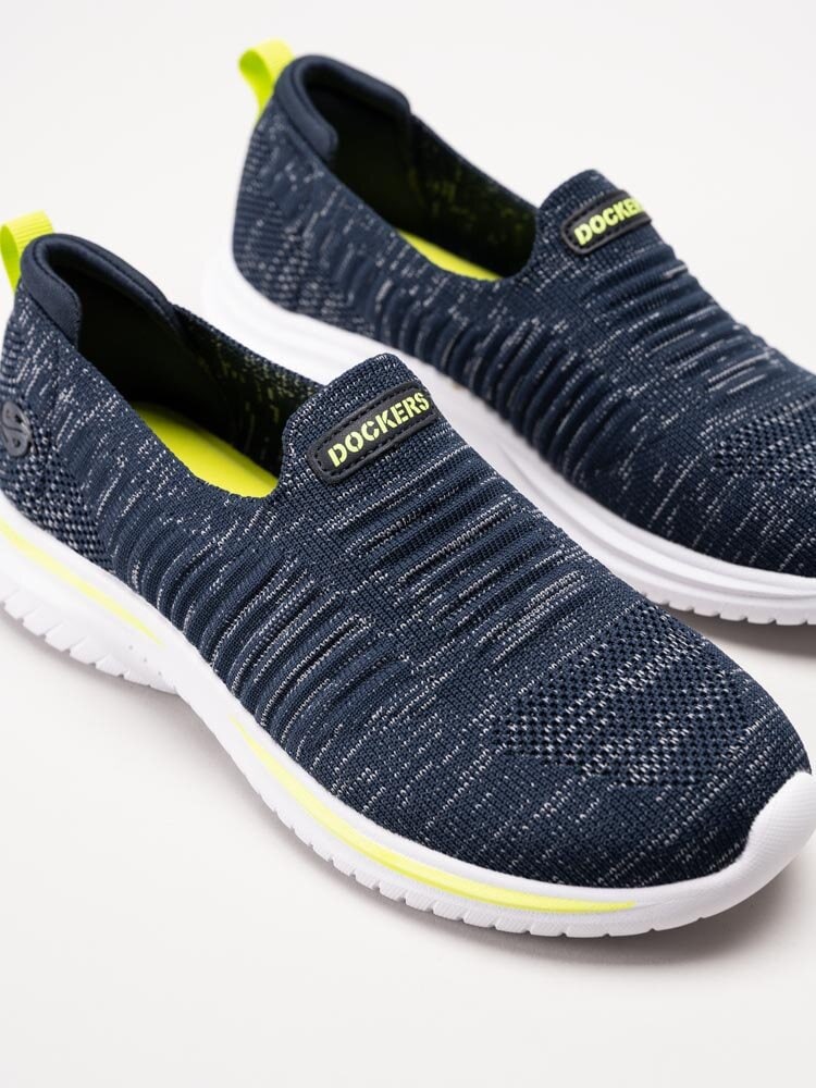 Dockers - Mörkblå slip-on sneakers i textil